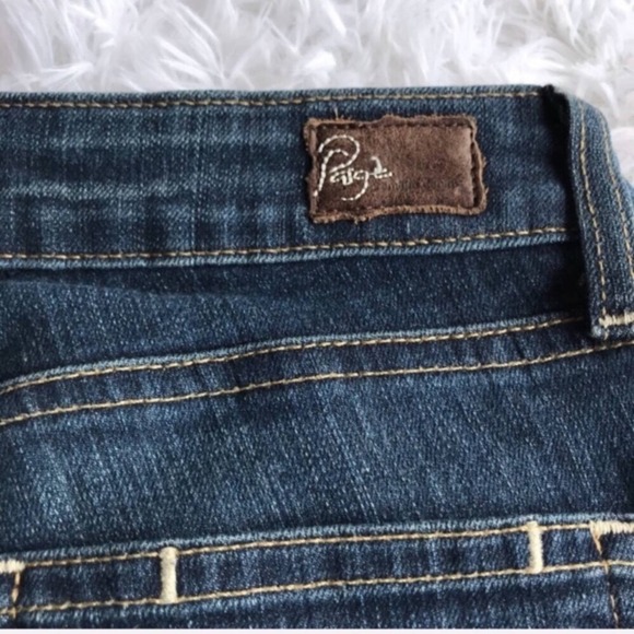 PAIGE Peg Skinny Jeans Denim Blue Women's Sz 26 Pants Slim 5 Pocket Zip Up Fly - Picture 6 of 8